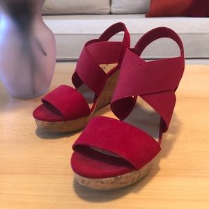 Red wedge heels (size 5)